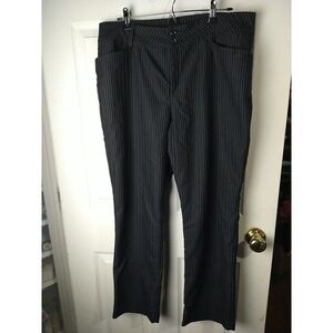 Lee Black Pinstripe Wide-Leg Trousers